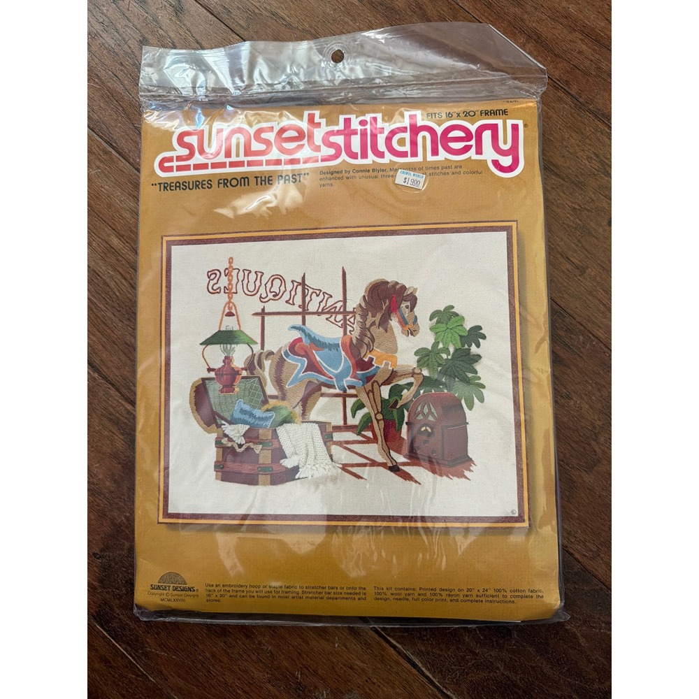 Sunset Stitchery Treasures From Past Crewel Embroidery‎ Kit 2641 Rocking Horse